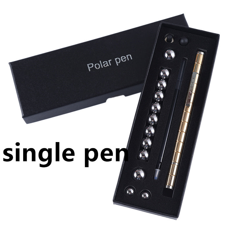Magnetic Fidget Polar Pen with Stylus – Stress Relief Gift Box (Black & Gold)