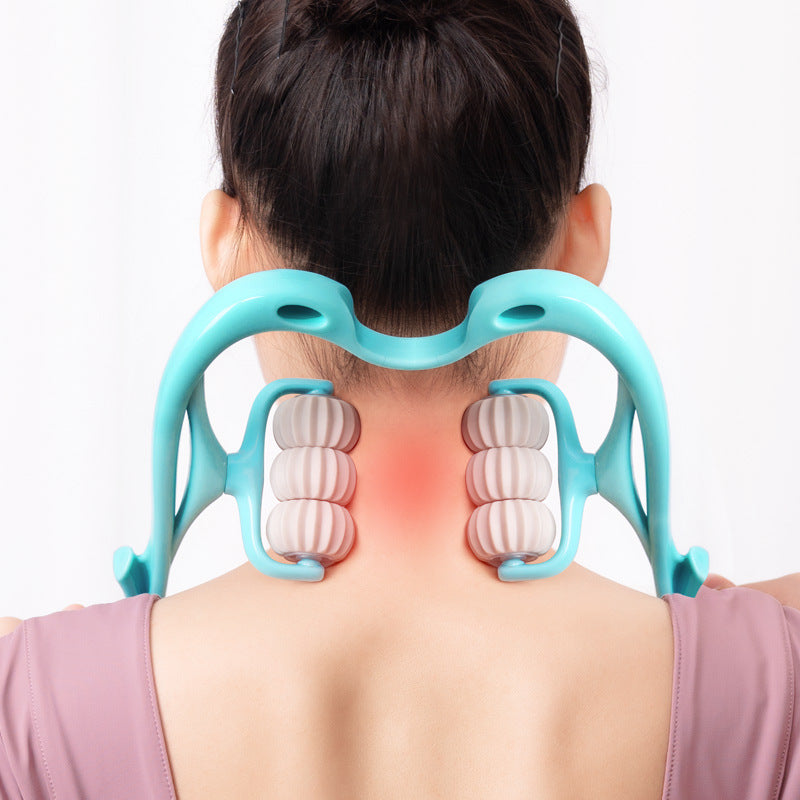 6-Wheel Manual Neck Massager Roller – Pain Relief, Relaxation & Full Body Massage Tool