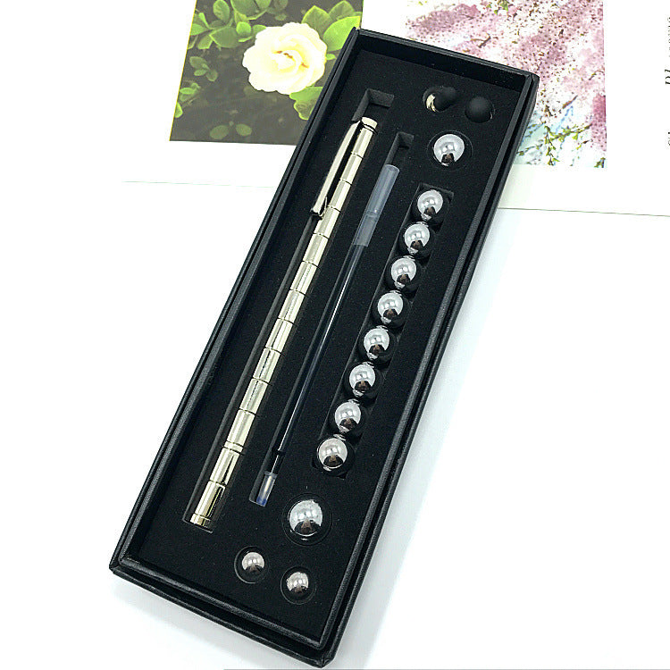 Magnetic Fidget Polar Pen with Stylus – Stress Relief Gift Box (Black & Gold)