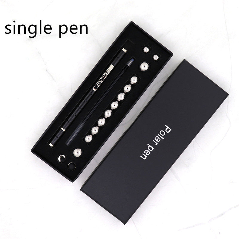 Magnetic Fidget Polar Pen with Stylus – Stress Relief Gift Box (Black & Gold)