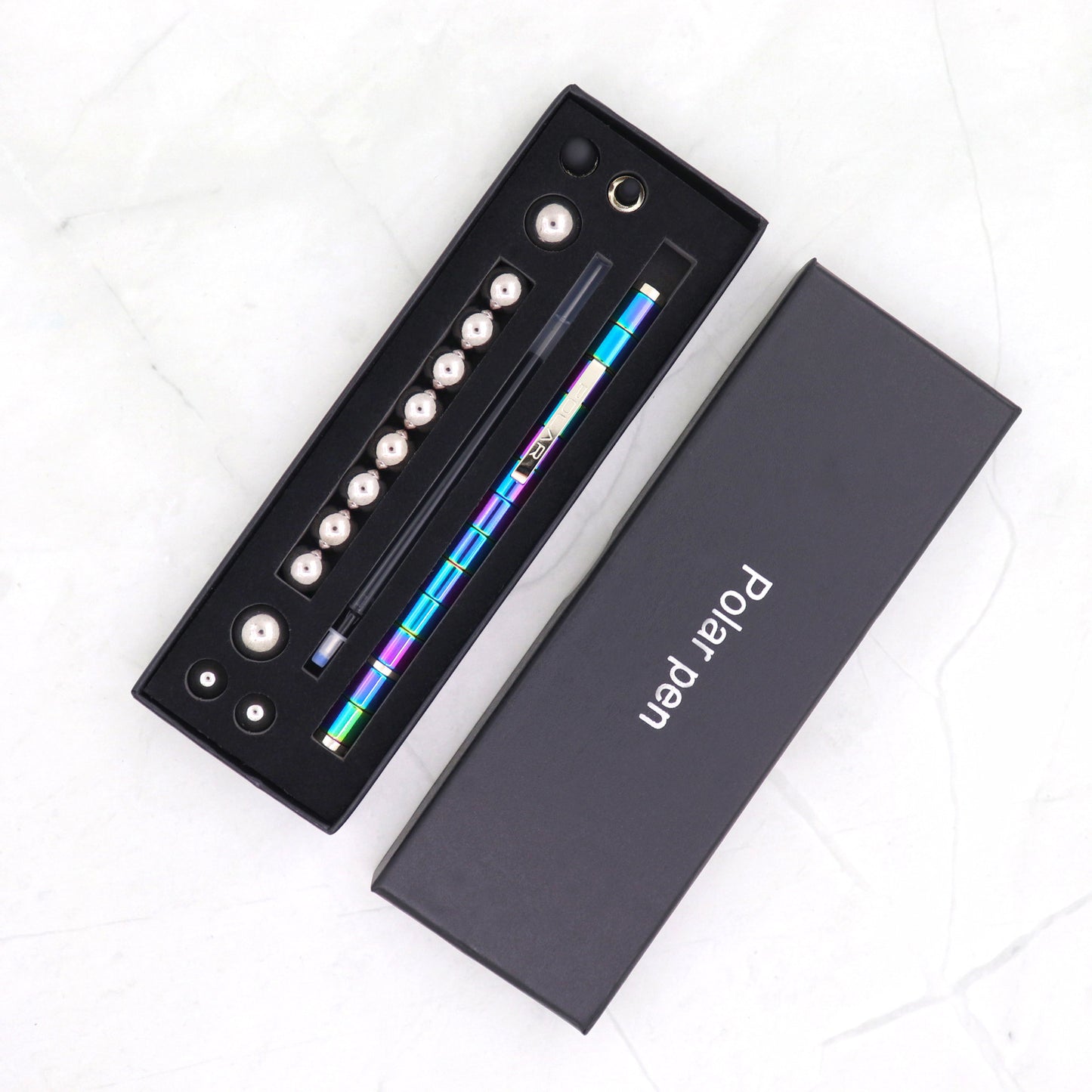 Magnetic Fidget Polar Pen with Stylus – Stress Relief Gift Box (Black & Gold)