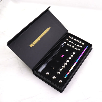 Magnetic Fidget Polar Pen with Stylus – Stress Relief Gift Box (Black & Gold)