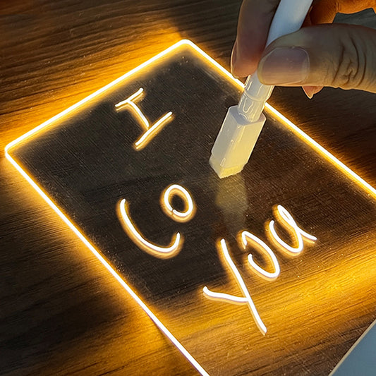 LED Message Board Night Light – Creative USB Writing Lamp with Pen for Kids & Gifts