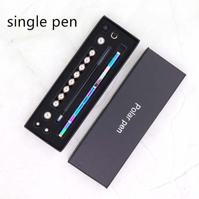Magnetic Fidget Polar Pen with Stylus – Stress Relief Gift Box (Black & Gold)