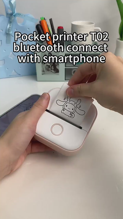 Portable Mini Thermal Label Printer – Wireless Bluetooth Sticker & Barcode Maker
